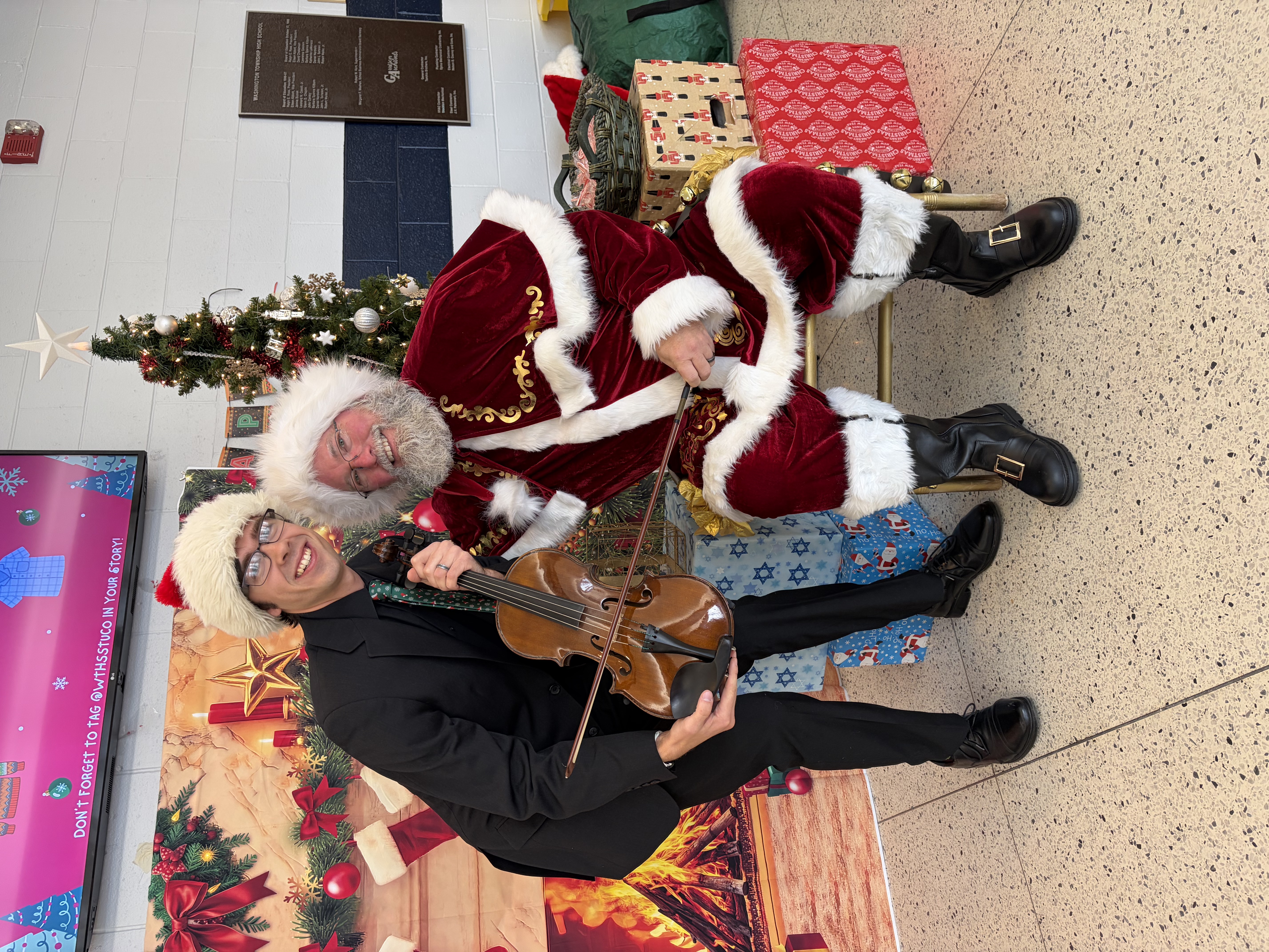 Playing viola with Santa